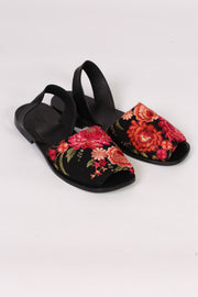 EMBROIDERED SILK SANDALS FRIDU - sustainably made MOMO NEW YORK sustainable clothing, sandals slow fashion