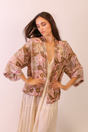 SEQUIN SILK EMBROIDERED KIMONO - sustainably made MOMO NEW YORK sustainable clothing, slow fashion