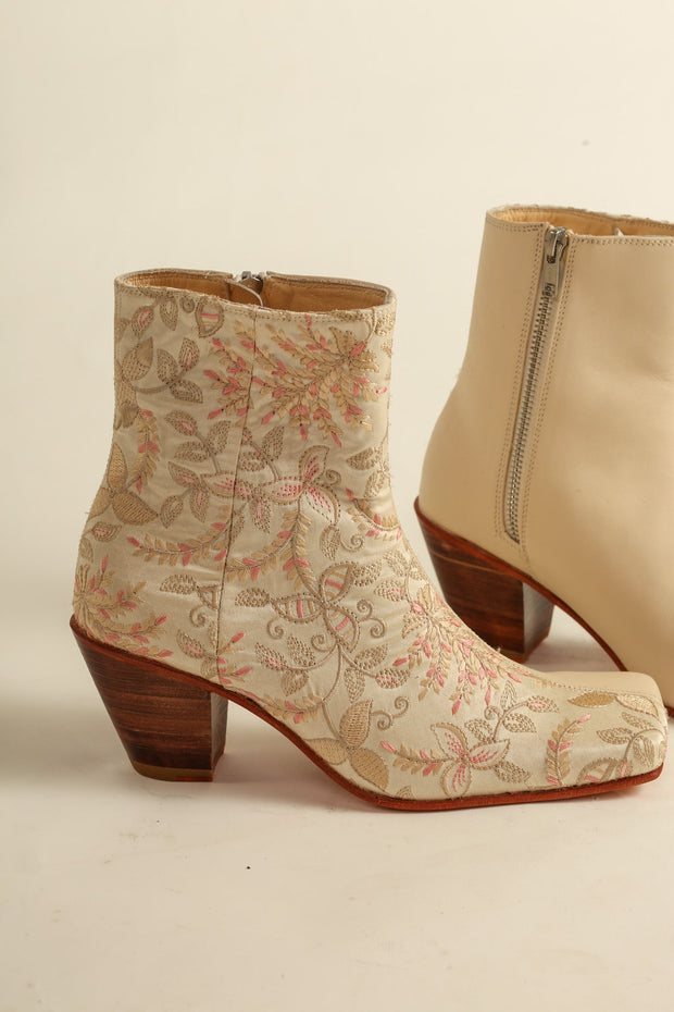 SPLIT LEATHER FABRIC BOOTS OBINA - sustainably made MOMO NEW YORK sustainable clothing, boots slow fashion