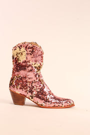 TWO TONE SEQUIN BOOTS TAHSI - sustainably made MOMO NEW YORK sustainable clothing, slow fashion