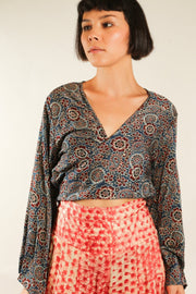 WRAP SILK TOP CELINA - sustainably made MOMO NEW YORK sustainable clothing, new slow fashion