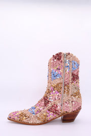 ASTERIA SEQUIN ANKLE BOOTS X FREE PEOPLE - sustainably made MOMO NEW YORK sustainable clothing, boots slow fashion