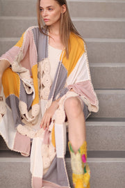 CROCHET KIMONO DUSTER SUNNY - sustainably made MOMO NEW YORK sustainable clothing, crochet slow fashion