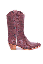 CROCODILE EMBOSSED CLEAN COWBOY BOOTS MICHELLE - sustainably made MOMO NEW YORK sustainable clothing, boots slow fashion