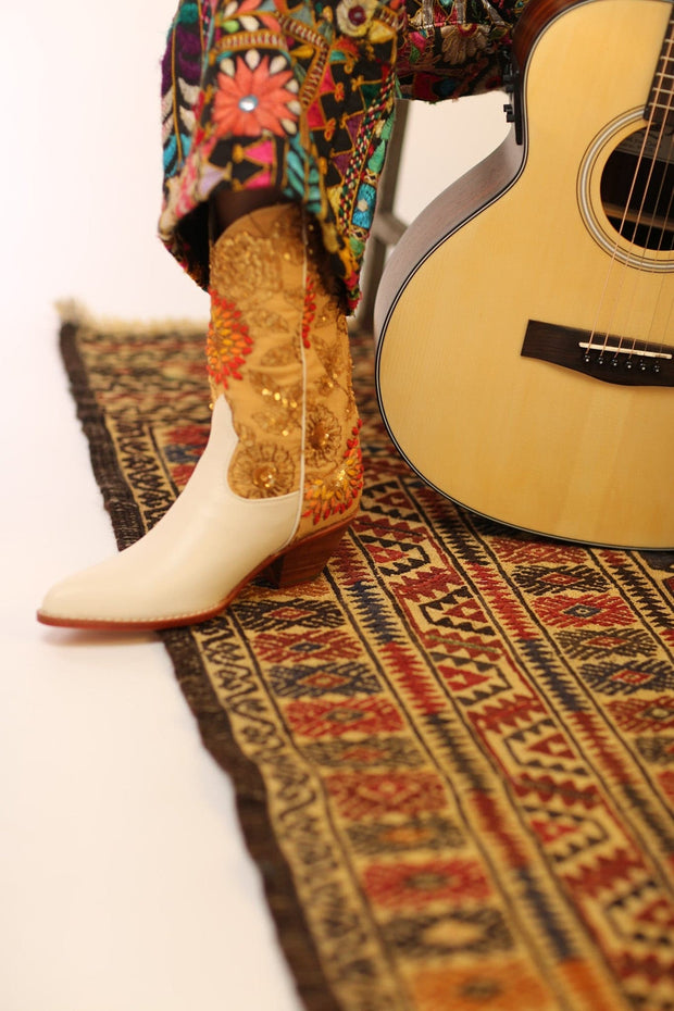 EMBROIDERED BOOTS ABBY - sustainably made MOMO NEW YORK sustainable clothing, boots slow fashion