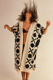 EMBROIDERED KIMONO LUNA - sustainably made MOMO NEW YORK sustainable clothing, Kimono slow fashion