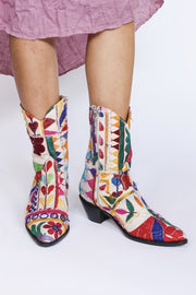 Embroidered Patchwork Boots GINALYN - sustainably made MOMO NEW YORK sustainable clothing, offer slow fashion