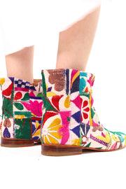 Embroidered Patchwork Boots Romy - sustainably made MOMO NEW YORK sustainable clothing, offer slow fashion