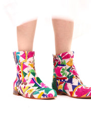 Embroidered Patchwork Boots Romy - sustainably made MOMO NEW YORK sustainable clothing, offer slow fashion