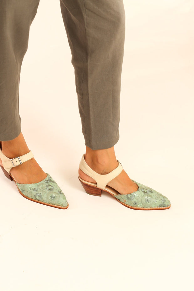 HEELED WESTERN SANDALS EVIN - sustainably made MOMO NEW YORK sustainable clothing, sandals slow fashion