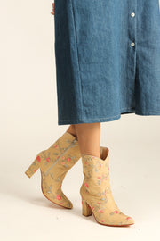 HIGH HEEL EMBROIDERED BOOTS DAINE - sustainably made MOMO NEW YORK sustainable clothing, boots slow fashion