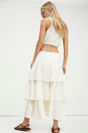 LAYERED COTTON SPRING SKIRT AMALISA - sustainably made MOMO NEW YORK sustainable clothing, saleojai slow fashion