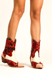 LEATHER PATCHWORK PATCH BOOTS ZAHRA - sustainably made MOMO NEW YORK sustainable clothing, boots slow fashion