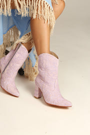 LIGHT PINK HEELED BOOTS LAETITIA - sustainably made MOMO NEW YORK sustainable clothing, boots slow fashion