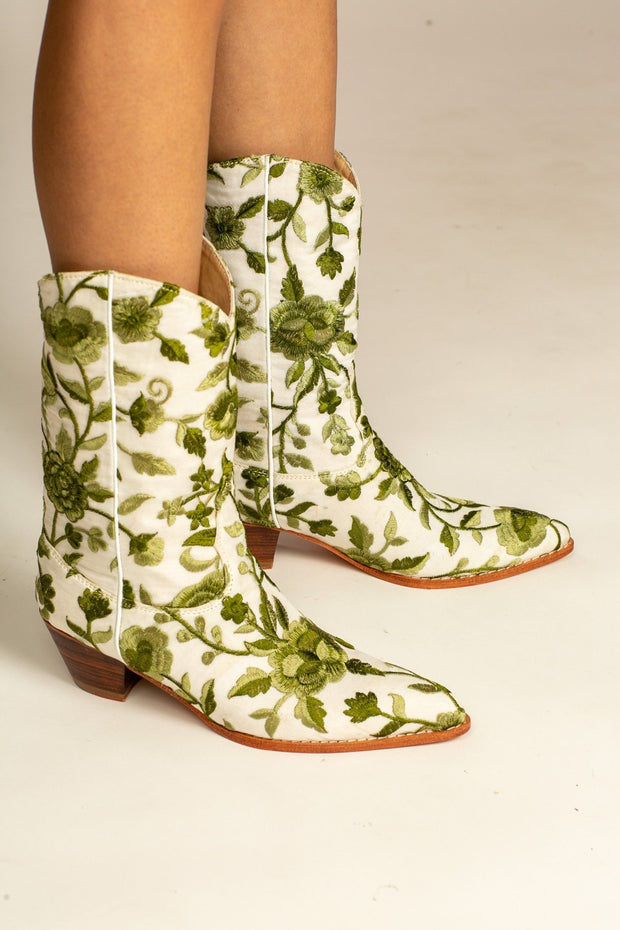 NATURE LOVE EMBROIDERED WESTERN BOOTS - sustainably made MOMO NEW YORK sustainable clothing, wholesaleshoes slow fashion