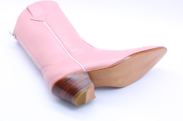 PINK COWBOY BOOTS CLARA - sustainably made MOMO NEW YORK sustainable clothing, boots slow fashion