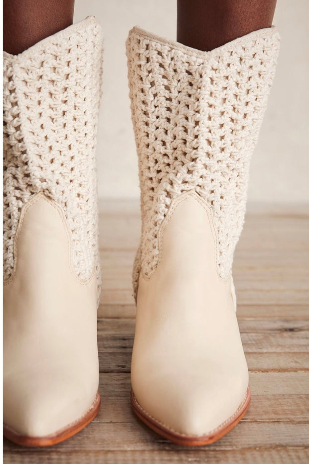 SELINA CROCHET WESTERN BOOTS - sustainably made MOMO NEW YORK sustainable clothing, boots slow fashion