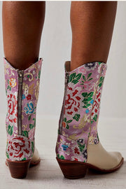 SELINA WESTERN BOOTS CHINESE SILK - sustainably made MOMO NEW YORK sustainable clothing, fall22 slow fashion