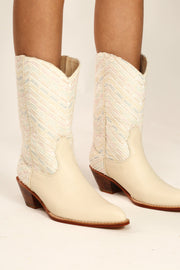 SEQUIN EMBROIDERED BOOTS NANCY - sustainably made MOMO NEW YORK sustainable clothing, boots slow fashion