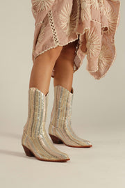 SEQUIN WESTERN BOOTS AMBROSA - sustainably made MOMO NEW YORK sustainable clothing, resortsamplesale922 slow fashion