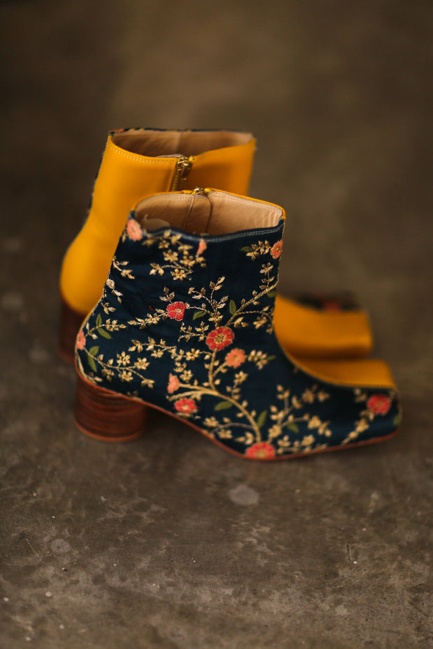 SPLIT FABRIC LEATHER BOOTS JAYE - sustainably made MOMO NEW YORK sustainable clothing, boots slow fashion