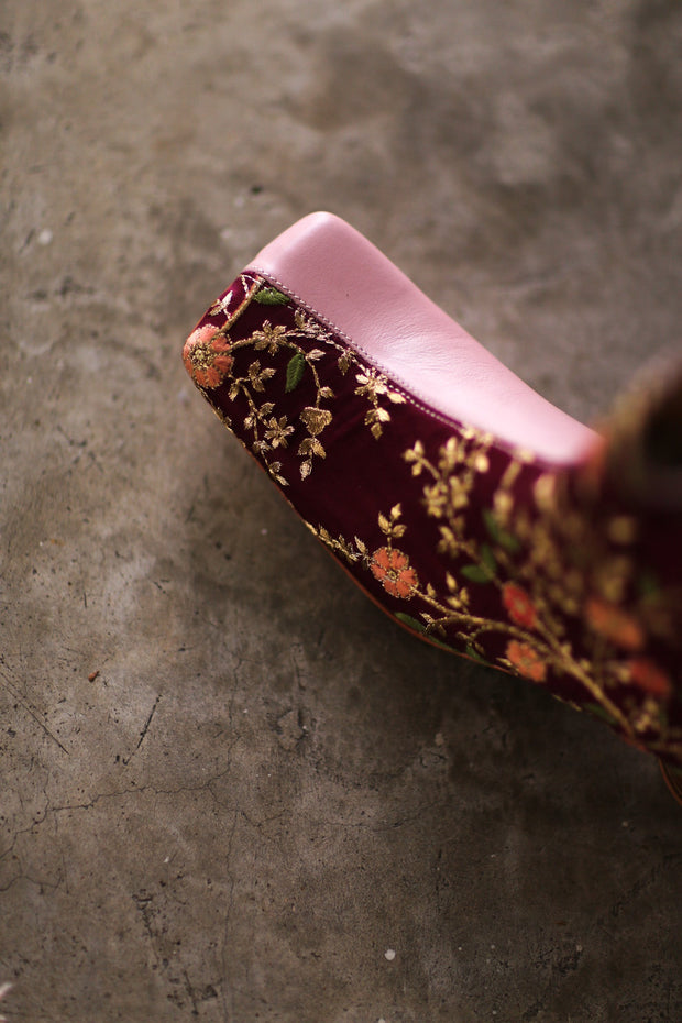 SPLIT FABRIC PINK LEATHER BOOTS MOANA - sustainably made MOMO NEW YORK sustainable clothing, slow fashion