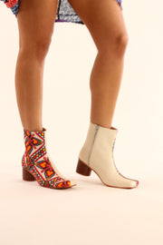 SPLIT LEATHER FABRIC BOOTS DAHLIA - sustainably made MOMO NEW YORK sustainable clothing, boots slow fashion