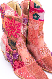 SUNNY DAYS BOOTS EMBROIDERED PATCHWORK - sustainably made MOMO NEW YORK sustainable clothing, boots slow fashion